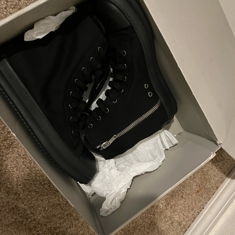 Rick owens drkshdw all black high top converse